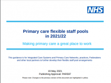 Primary care flexible staff pools in 2021/22: (Making primary care a great place to work)